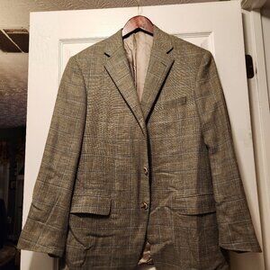 H.stockton men's light green 40%wool 35%silk 25%linen sport coat jacket blazer
